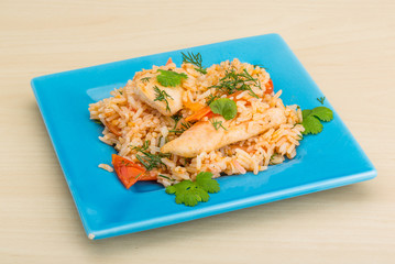 Fried rice with chicken
