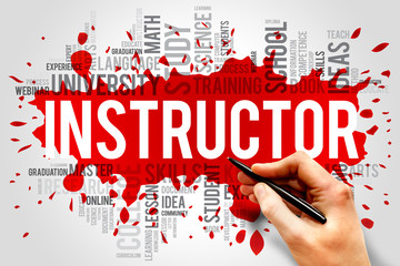 INSTRUCTOR word cloud, education concept