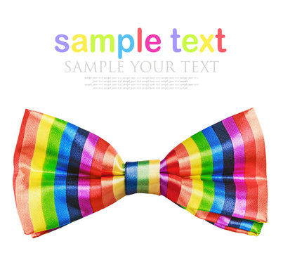 Butterfly rainbow tie isolated