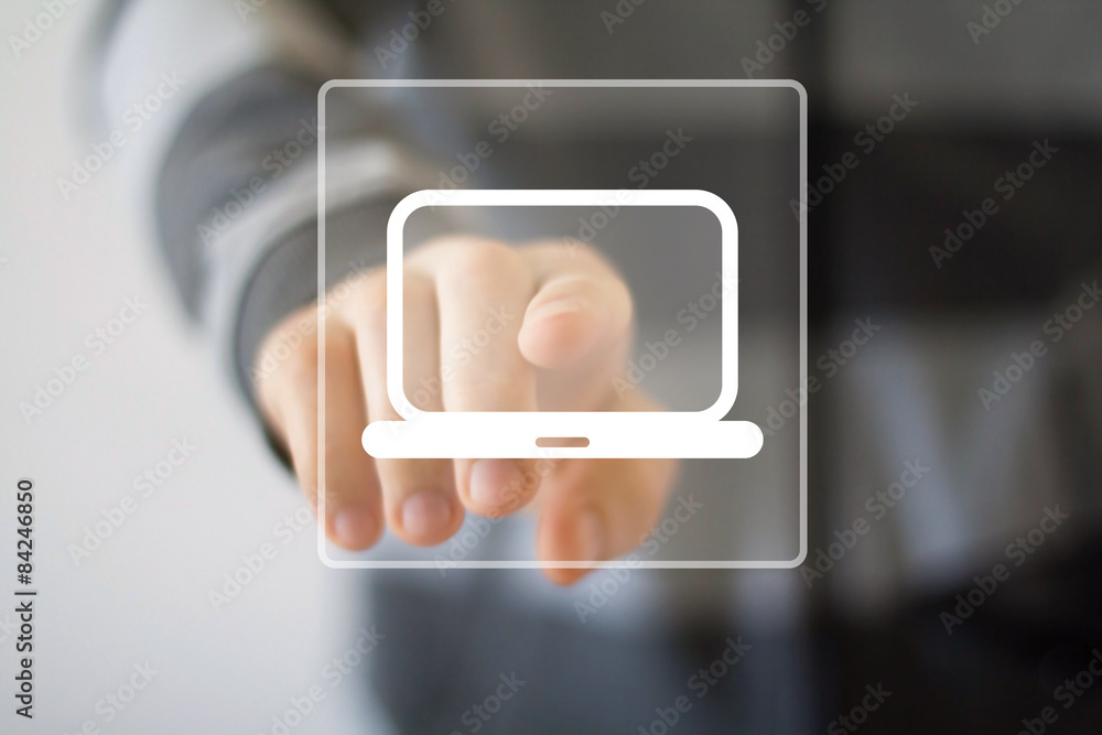 Poster business button media connection computer virtual icon