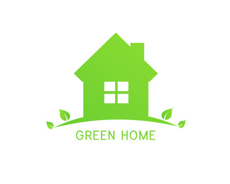 Green home design with leaves