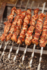 Grilled Barbecue maet pork grill ribs kebabs bbq beef