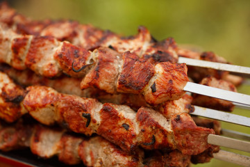 Grilled Barbecue maet pork grill ribs kebabs bbq beef