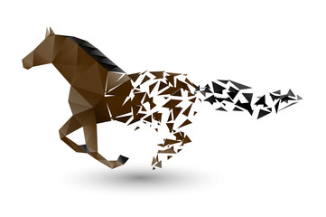 Obraz premium running horse from the collapsing grounds