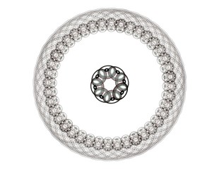 Colorful floral stained glass, digital fractal art illustration