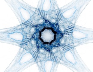 Abstract design of white powder cloud against dark background