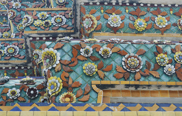 Tile Art of Thai Pagoda at Grand Palace