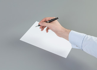 Close up of businessman's hand