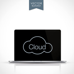 Cloud computing, vector illustration