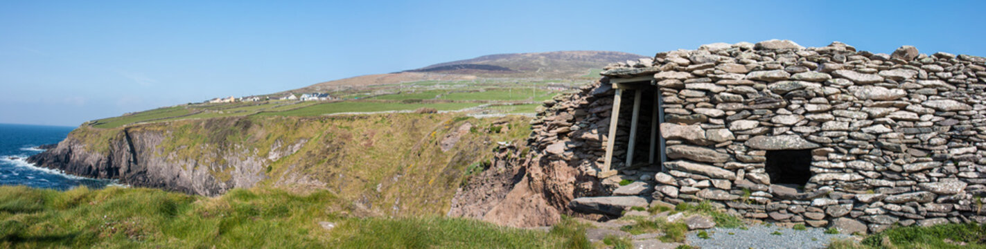 Panoramic View of Cliffs at Dunbeg Fort near Ventry Ireland