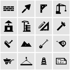 Vector black construction icon set