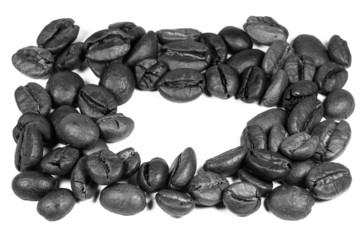 Fototapeta na wymiar grains de café en noir et blanc, 