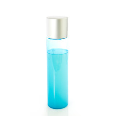  blue bottle on white background