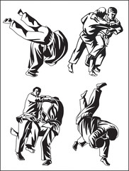 Vetctor collection of judo for cutting
