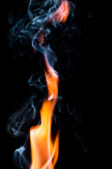 Obraz premium fire flame on dark background