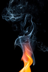 Fototapeta premium fire flame on dark background