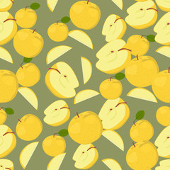Seamless colorful background made of apples in flat design