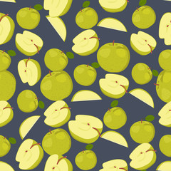 Seamless colorful background made of apples in flat design