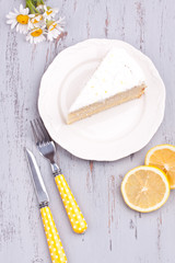 a slice of lemon cake