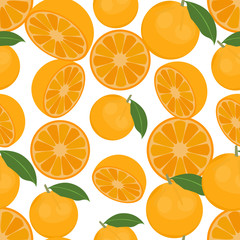 Seamless colorful background made of oranges in flat design
