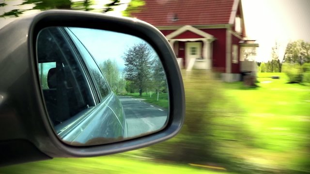 Driving through the countryside of Sweden.