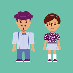 Vector illustration Hipsters.