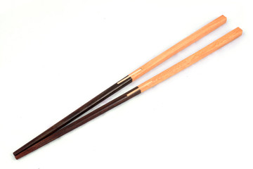 Chopsticks on a white background