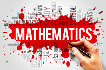 Mathematics word cloud, education concept