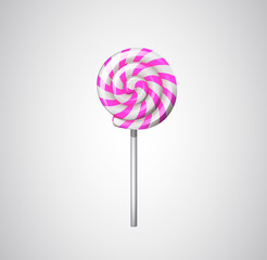 Pink, strawberry Lollipop. Deliciuous sweet