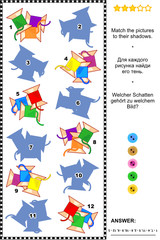 Sewing spools shadow matching game
