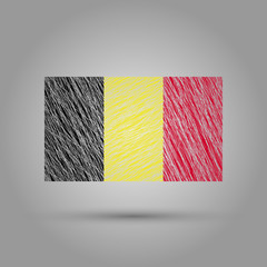 Flag of Belgium. Light grunge effect.
