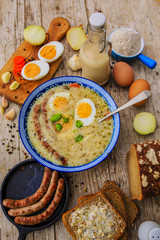 Traditional Polish sour cream soup