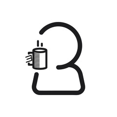 Man with Hot drink icon