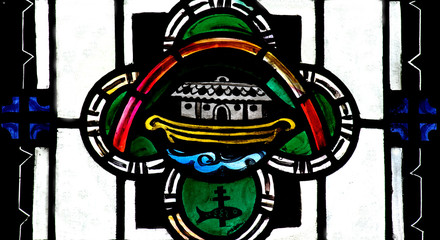 Noah`s Ark (stained glass)