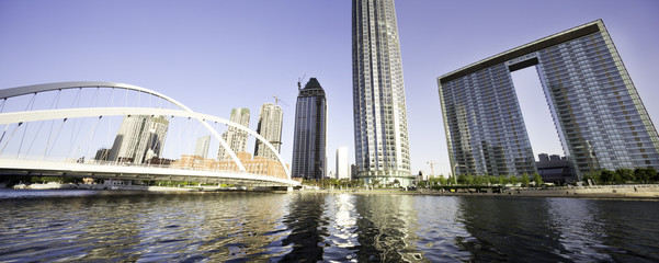 Obraz premium modern buildings at waterfront