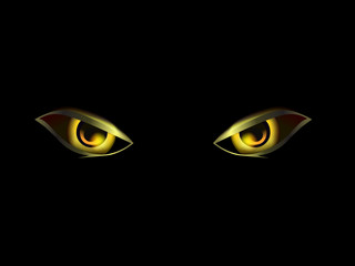 evil eye on black vector background illustration