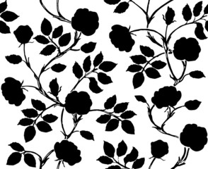 Vintage floral seamless pattern. Classic hand drawn roses