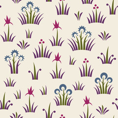 Seamless floral retro pattern of classic style
