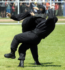 SWAT members martial arts training