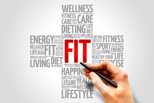 FIT word cloud, health cross concept