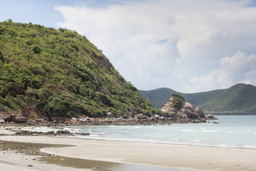Beach and mountains in Sattahip Chonburi Thailand