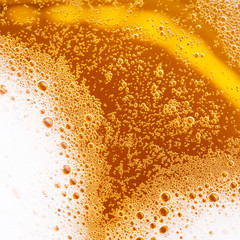 close up of beer with foam