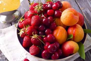 Assortment of juicy fruits