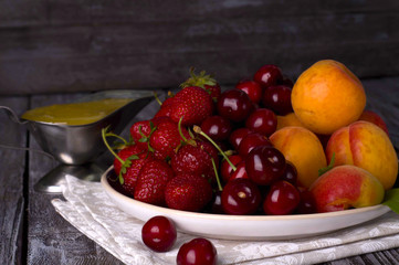 Assortment of juicy fruits