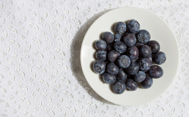 bilberry on the lace background