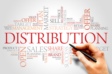 Distribution word cloud, business concept