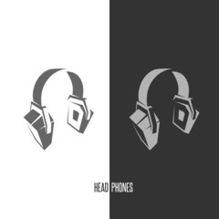 Headhphones abstract graphic sign
