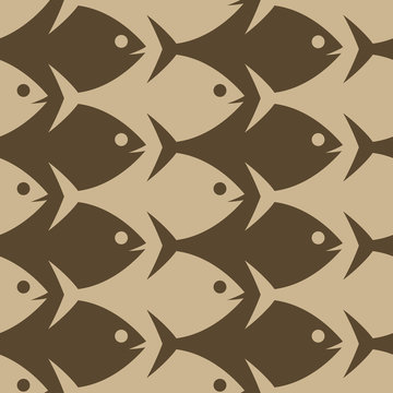 Fish Seamless Pattern. Esher Style.