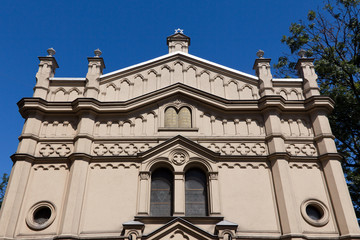Fototapeta na wymiar tempel synagogue in distric of krakow kazimierz in poland 