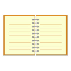 Open spiral lined notebook 